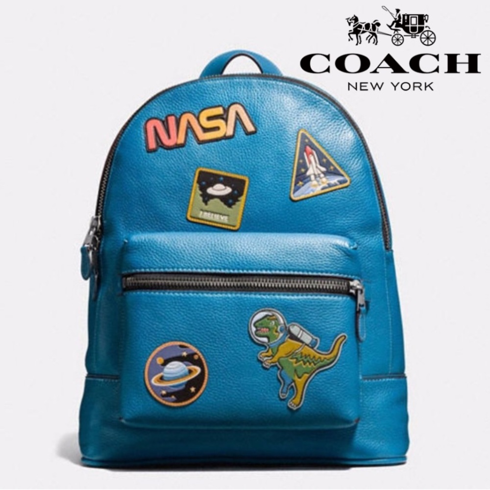 Rare Coach Space Rexy Astronaut Nasa Rocket UFO Backpack Leather HTF Jetpack